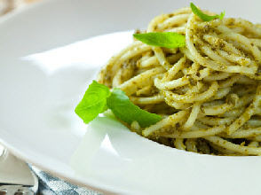 Pasta with pesto sauce Pasta with pesto sauce